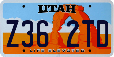UT license plate Z362TD