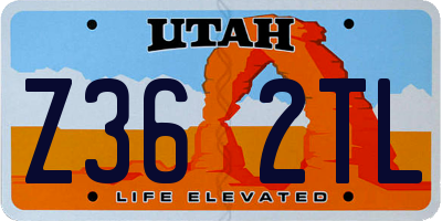 UT license plate Z362TL