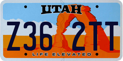 UT license plate Z362TT