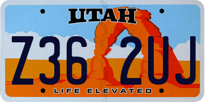 UT license plate Z362UJ