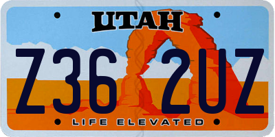 UT license plate Z362UZ