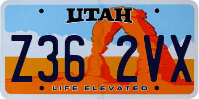 UT license plate Z362VX