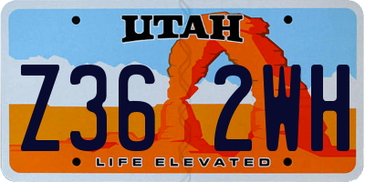 UT license plate Z362WH