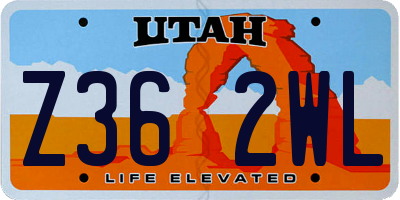 UT license plate Z362WL