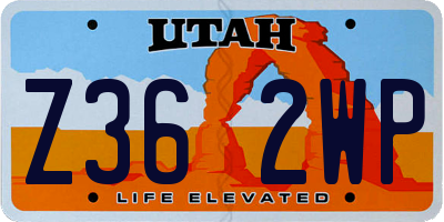 UT license plate Z362WP
