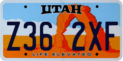 UT license plate Z362XF