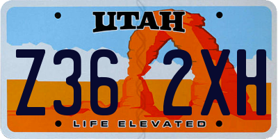 UT license plate Z362XH