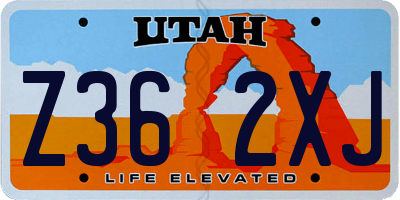 UT license plate Z362XJ