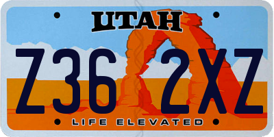 UT license plate Z362XZ