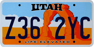 UT license plate Z362YC