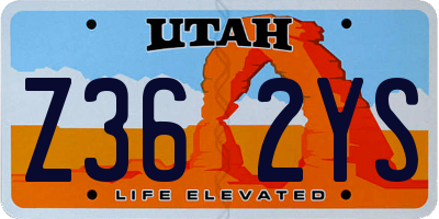 UT license plate Z362YS