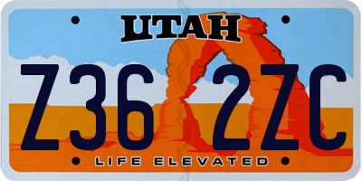 UT license plate Z362ZC