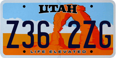 UT license plate Z362ZG