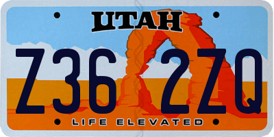 UT license plate Z362ZQ