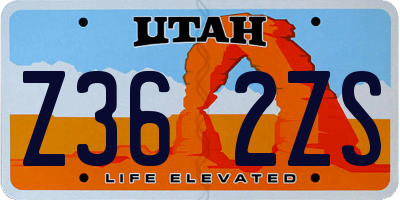 UT license plate Z362ZS