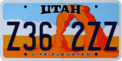 UT license plate Z362ZZ
