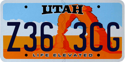 UT license plate Z363CG