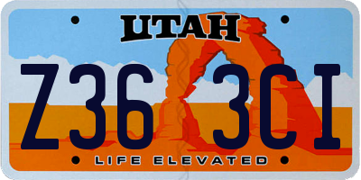 UT license plate Z363CI
