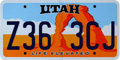 UT license plate Z363CJ