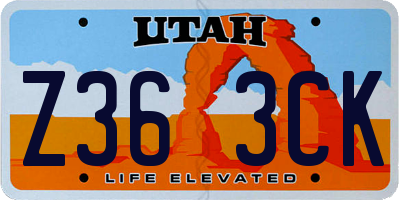 UT license plate Z363CK