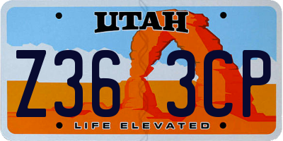 UT license plate Z363CP