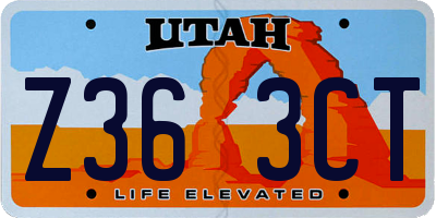 UT license plate Z363CT