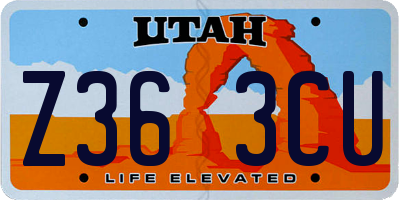 UT license plate Z363CU