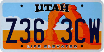 UT license plate Z363CW