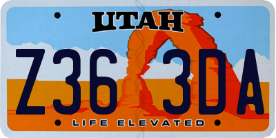 UT license plate Z363DA