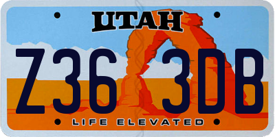 UT license plate Z363DB