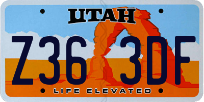 UT license plate Z363DF