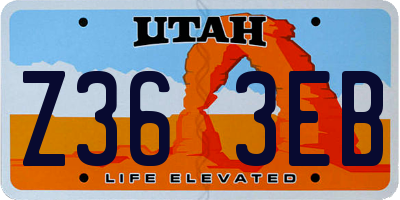 UT license plate Z363EB