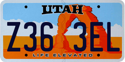 UT license plate Z363EL