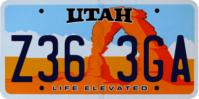 UT license plate Z363GA