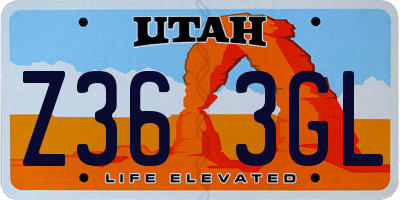 UT license plate Z363GL