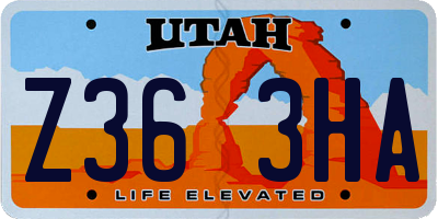 UT license plate Z363HA