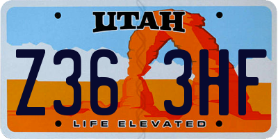 UT license plate Z363HF