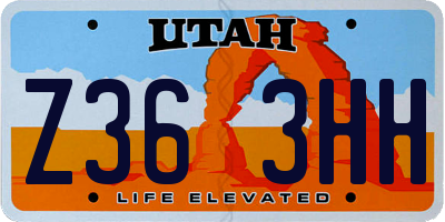UT license plate Z363HH