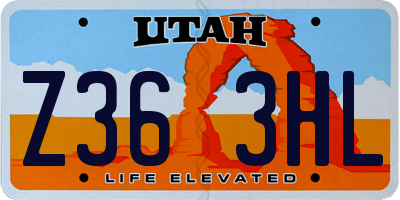 UT license plate Z363HL