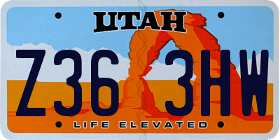 UT license plate Z363HW