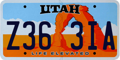UT license plate Z363IA