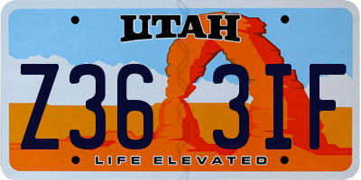 UT license plate Z363IF