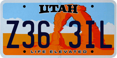 UT license plate Z363IL