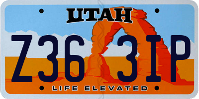UT license plate Z363IP
