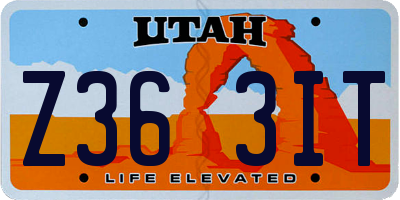 UT license plate Z363IT