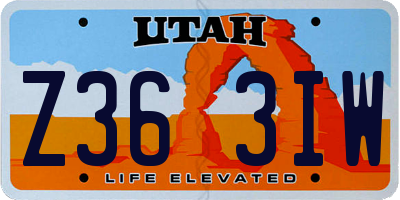 UT license plate Z363IW