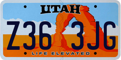 UT license plate Z363JG