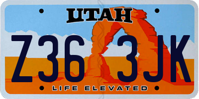 UT license plate Z363JK