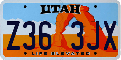 UT license plate Z363JX