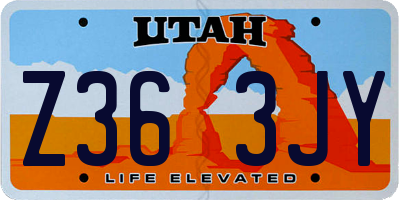 UT license plate Z363JY